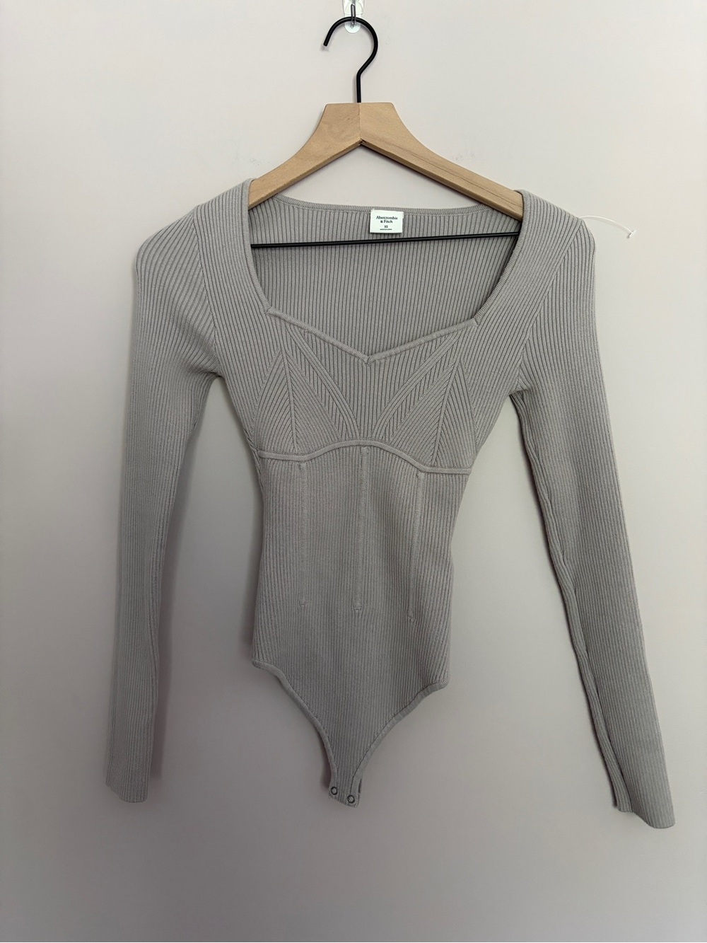 Abercrombie & Fitch Sweetheart Corset Long Sleeve Bodysuit XS